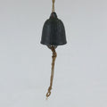 Japanese Iron Furin Wind Chime Tetsurin Vtg Green String Ring Iwate Nanbu DR499