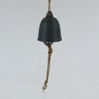 Japanese Iron Furin Wind Chime Tetsurin Vtg Green String Ring Iwate Nanbu DR499