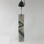 Japanese Iron Furin Wind Chime Tetsurin Vtg Green String Ring Iwate Nanbu DR574