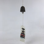 Japanese Iron Furin Wind Chime Tetsurin Vtg Inuyama Festival Kanji Brown DR485