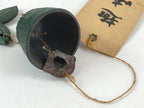 Japanese Iron Furin Wind Chime Tetsurin Vtg Mermaid Kanji Green String DR488