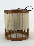 Japanese Iron Furin Wind Chime Vtg Bamboo Shade Brown Green Paper DR490