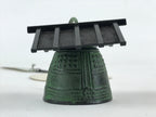 Japanese Iron Furin Wind Chime Vtg Roof Fan Uchiwa Bridge Green Kanji Vtg DR492