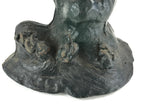 Japanese Iron Hawk Statue Vtg Good Fortune Happiness Auspicious Sculpture BD914