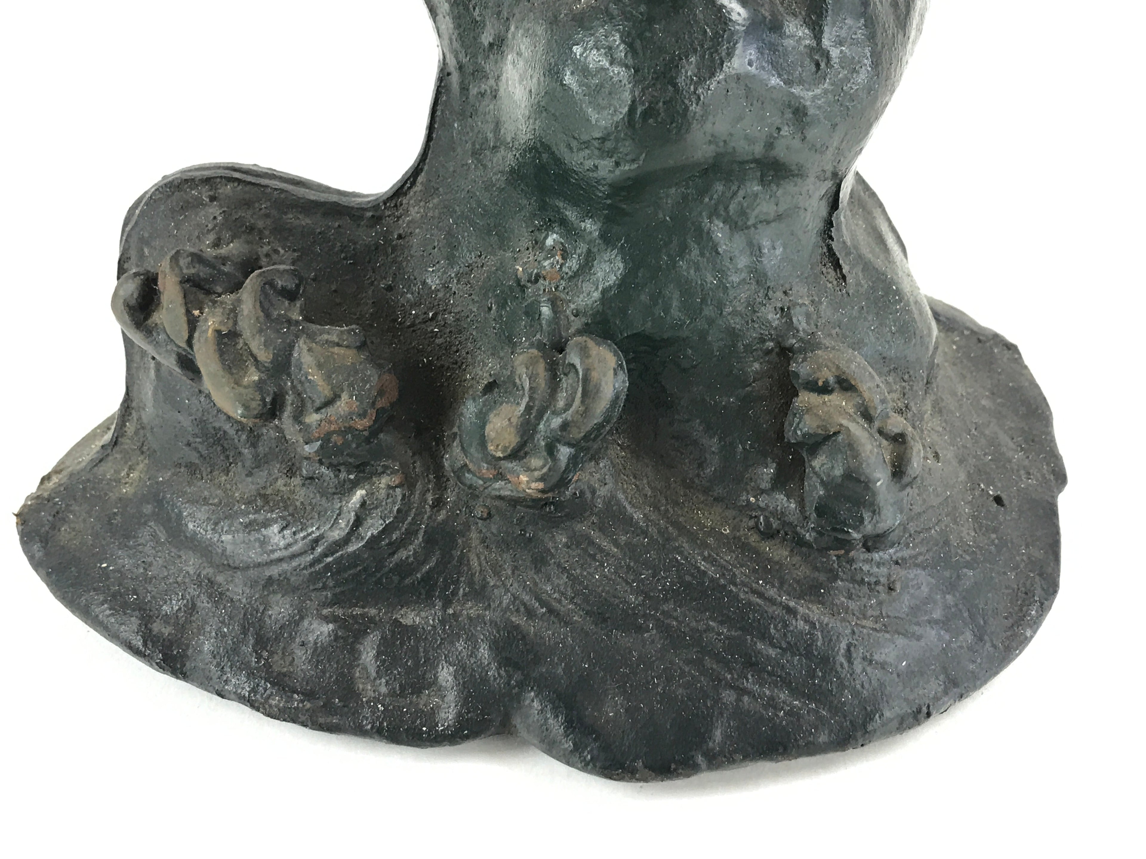 Japanese Iron Hawk Statue Vtg Good Fortune Happiness Auspicious Sculpture BD914