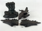 Japanese Iron Hawk Statue Vtg Good Fortune Happiness Auspicious Sculpture BD914
