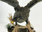 Japanese Iron Hawk Stature Vtg Good Fortune Happiness Auspicious Figurine BD893