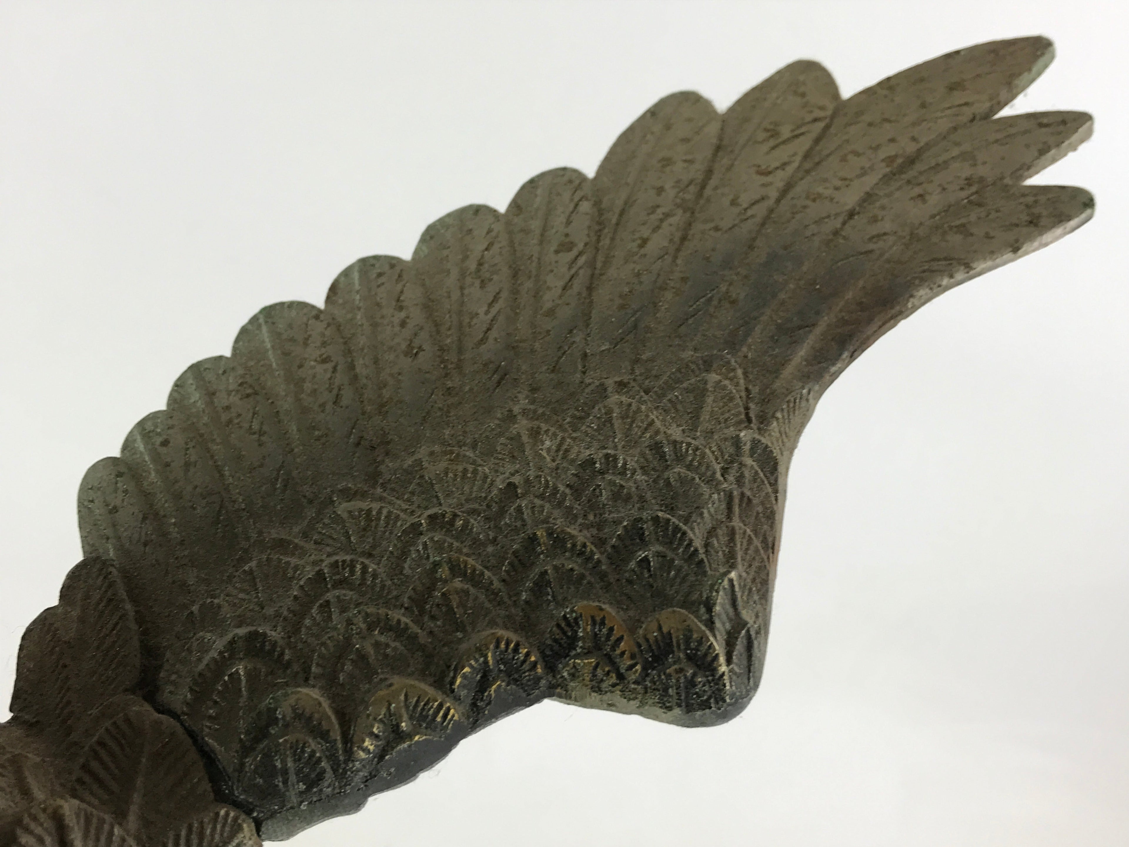 Japanese Iron Hawk Stature Vtg Good Fortune Happiness Auspicious Figurine BD893