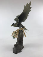 Japanese Iron Hawk Stature Vtg Good Fortune Happiness Auspicious Figurine BD893