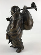 Japanese Iron Hotei Statue 7 Lucky Gods Vtg Good Fortune Happiness Brown BD891