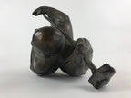 Japanese Iron Hotei Statue 7 Lucky Gods Vtg Good Fortune Happiness Brown BD891