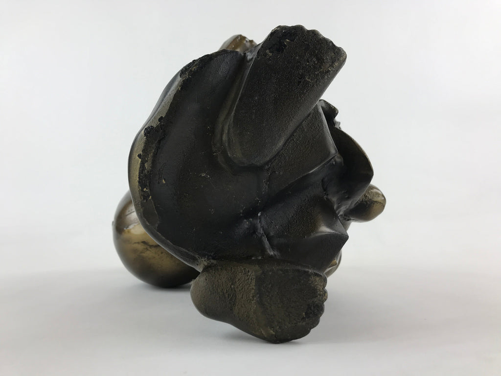 Japanese Iron Hotei Statue 7 Lucky Gods Vtg Good Fortune Happiness Brown BD891