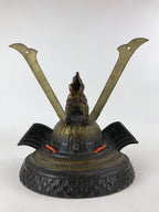 Japanese Iron Kabuto Samurai Helmet Display Vtg Yoshitsune Style Okimono BD937