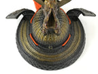 Japanese Iron Kabuto Samurai Helmet Display Vtg Yoshitsune Style Okimono BD937