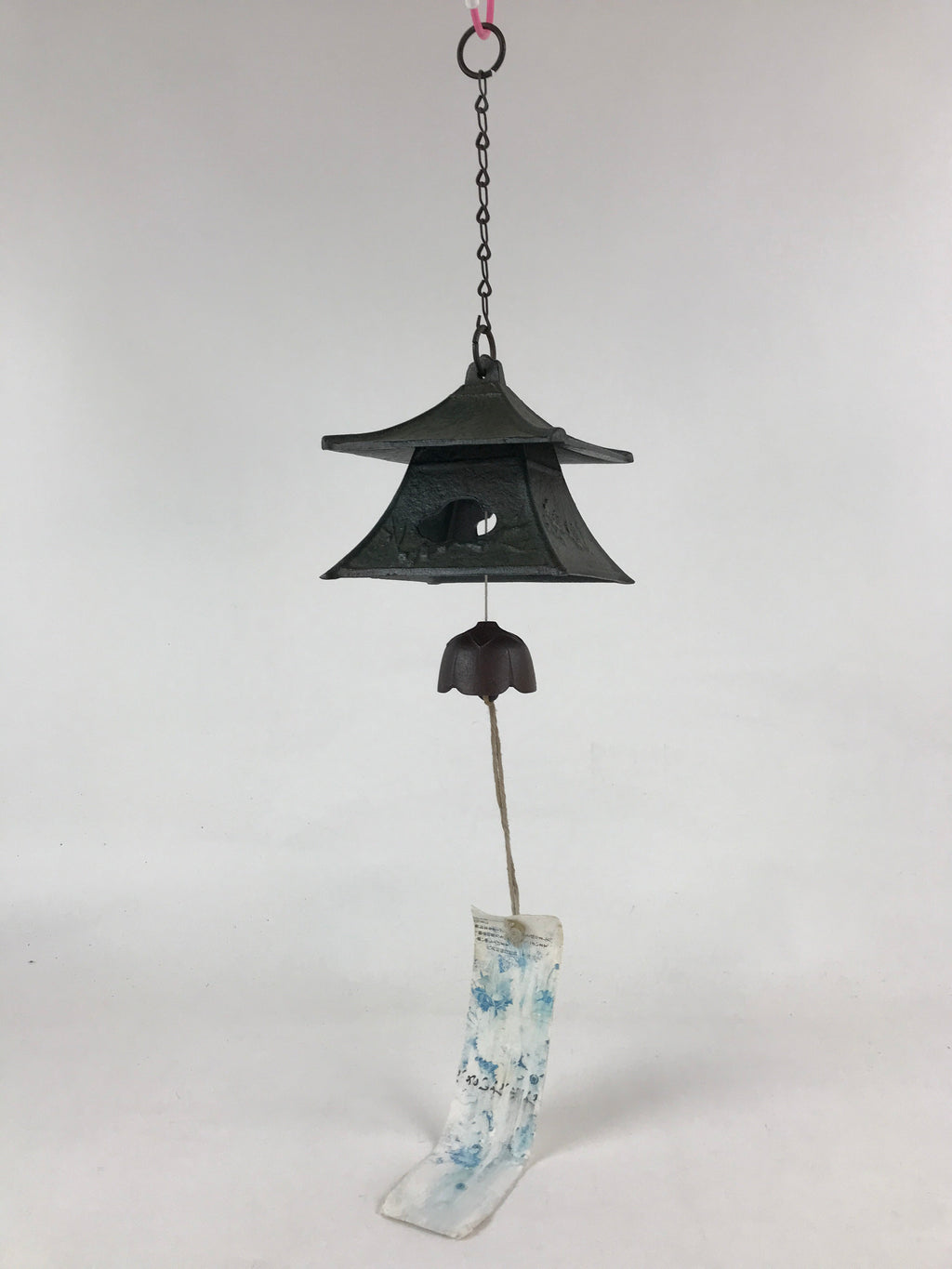 Japanese Iron Toro Lantern Furin Wind Chime Tetsurin Temple Pine Black DR483