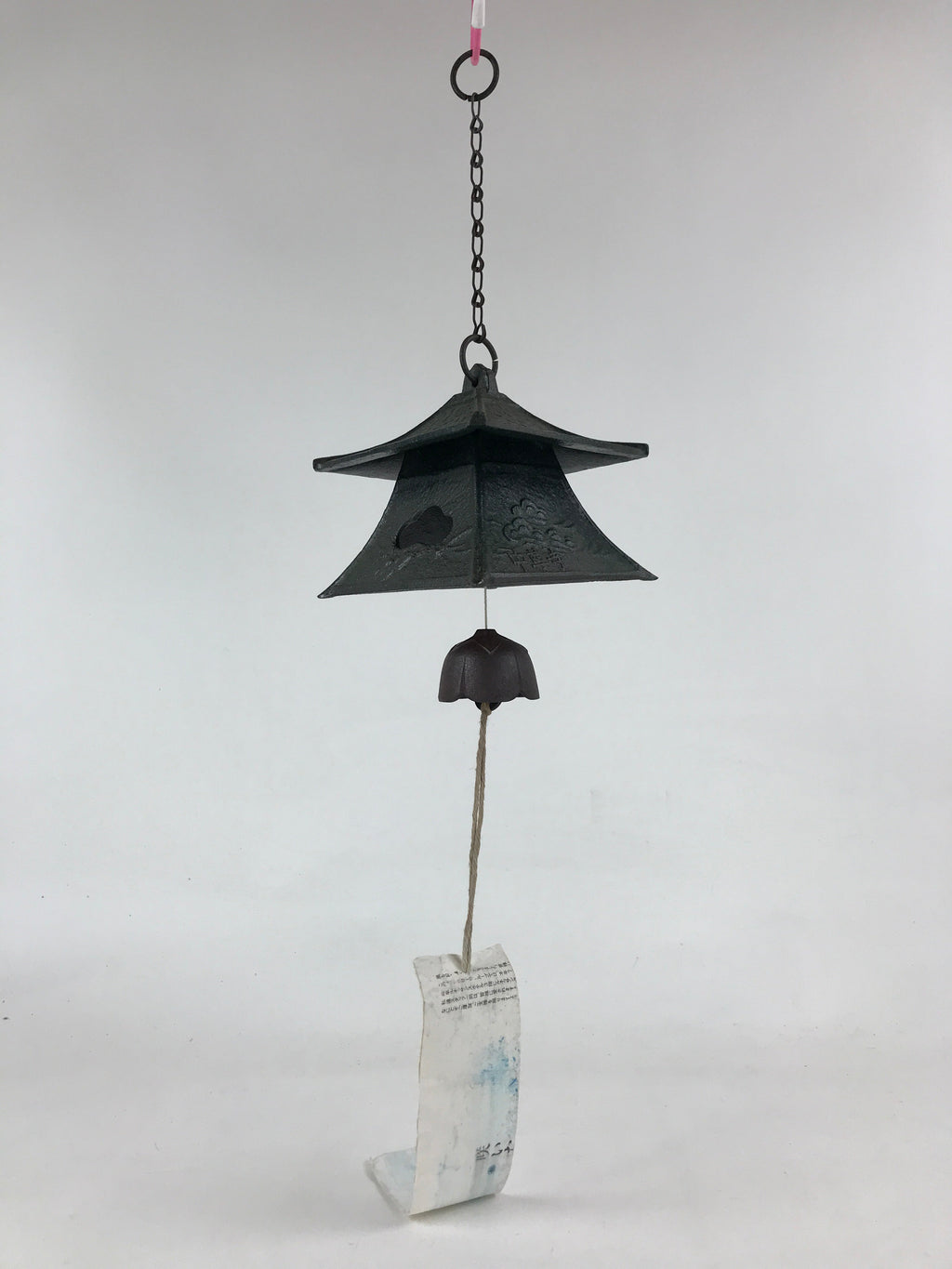 Japanese Iron Toro Lantern Furin Wind Chime Tetsurin Temple Pine Black DR483