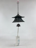 Japanese Iron Toro Lantern Furin Wind Chime Tetsurin Temple Pine Black DR483