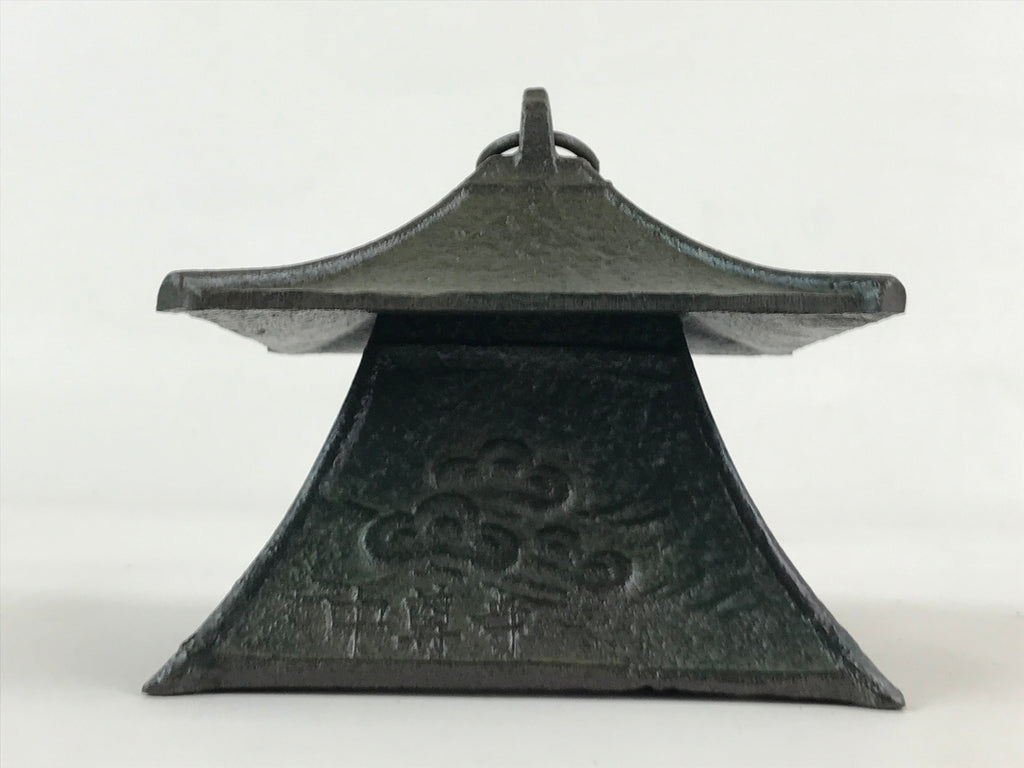 Japanese Iron Toro Lantern Furin Wind Chime Tetsurin Temple Pine Black DR483