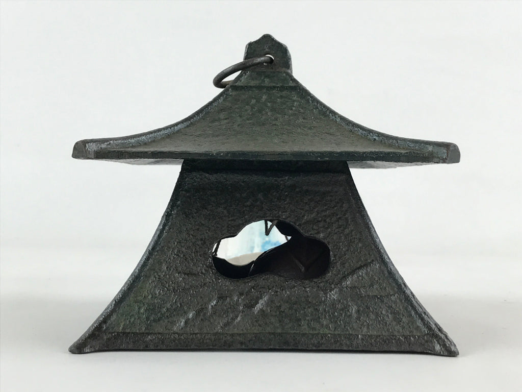 Japanese Iron Toro Lantern Furin Wind Chime Tetsurin Temple Pine Black DR483