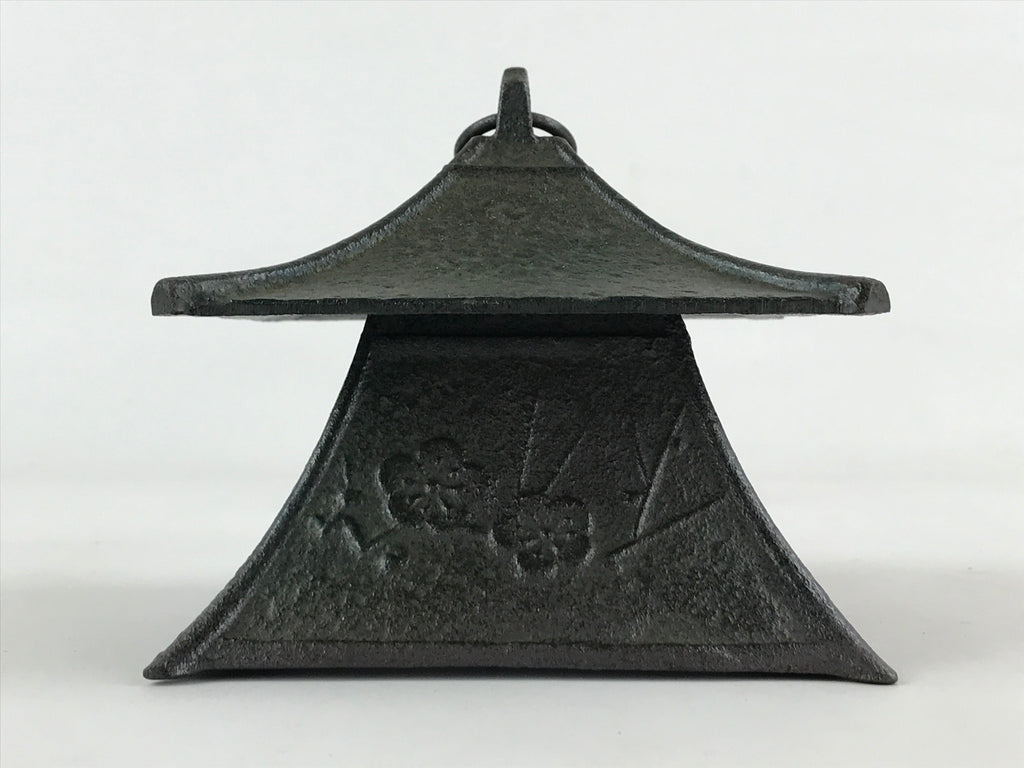 Japanese Iron Toro Lantern Furin Wind Chime Tetsurin Temple Pine Black DR483