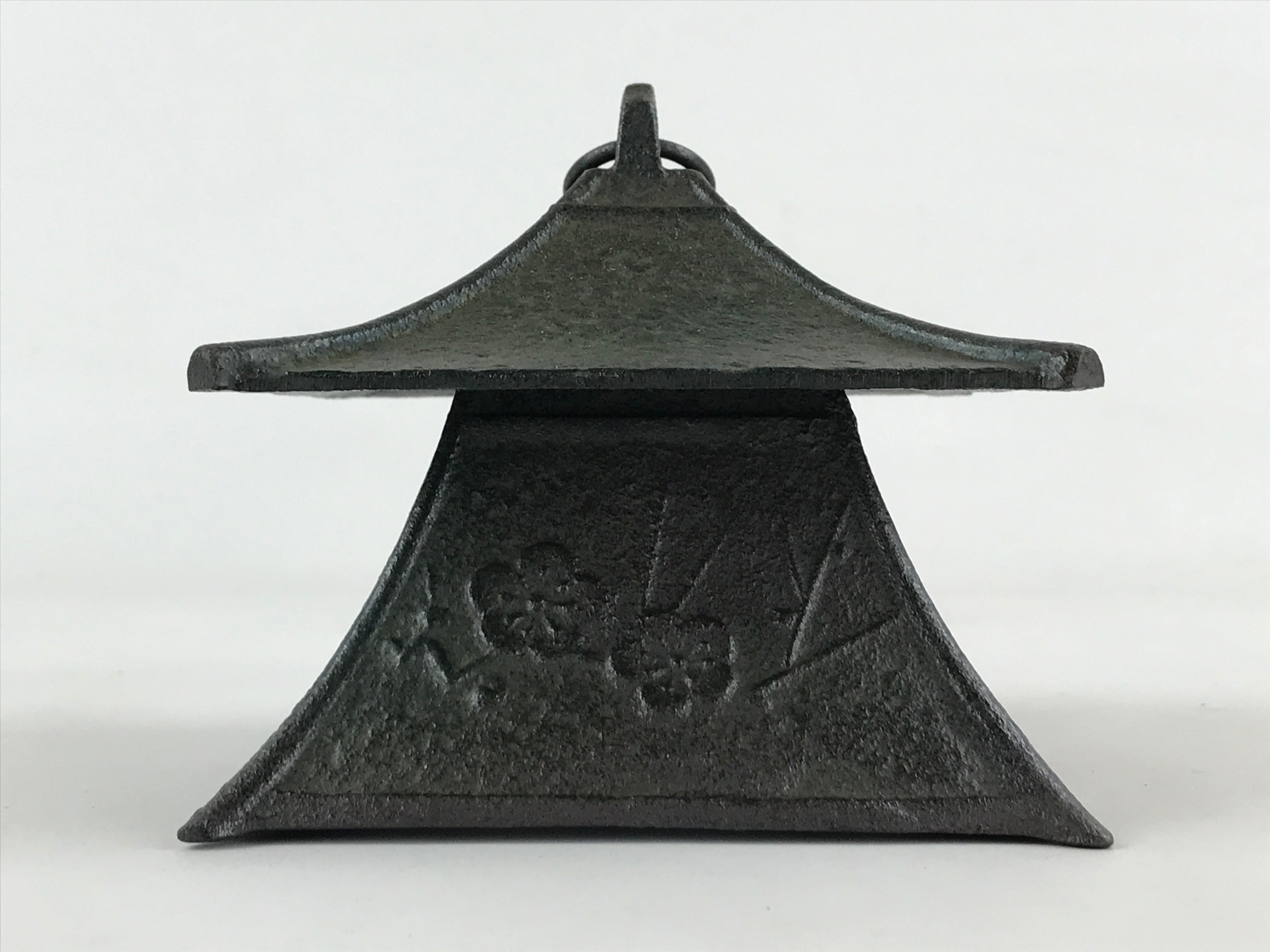 Japanese Iron Toro Lantern Furin Wind Chime Tetsurin Temple Pine Black DR483