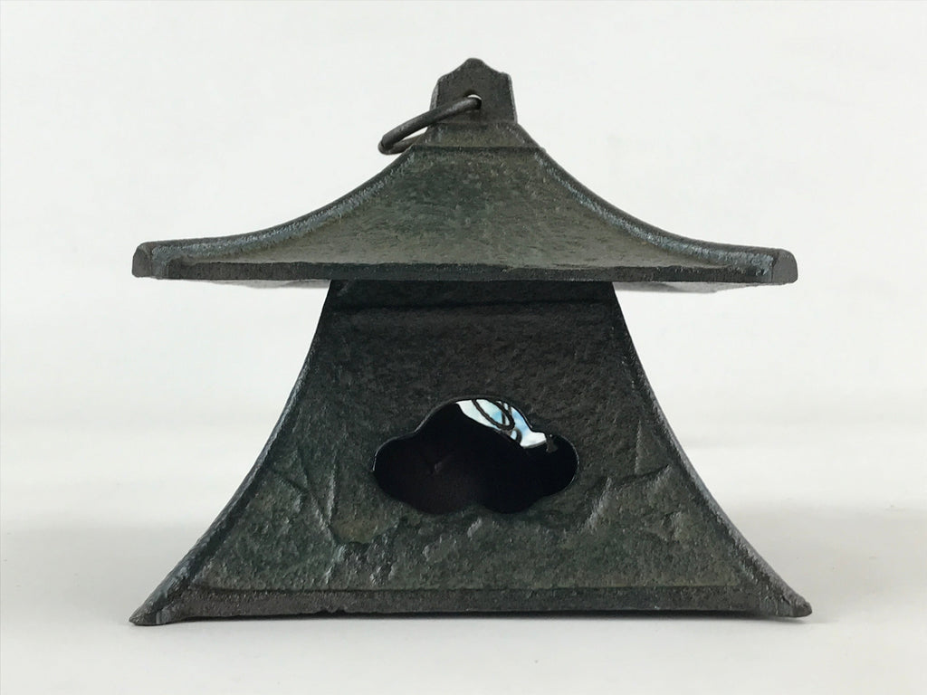 Japanese Iron Toro Lantern Furin Wind Chime Tetsurin Temple Pine Black DR483