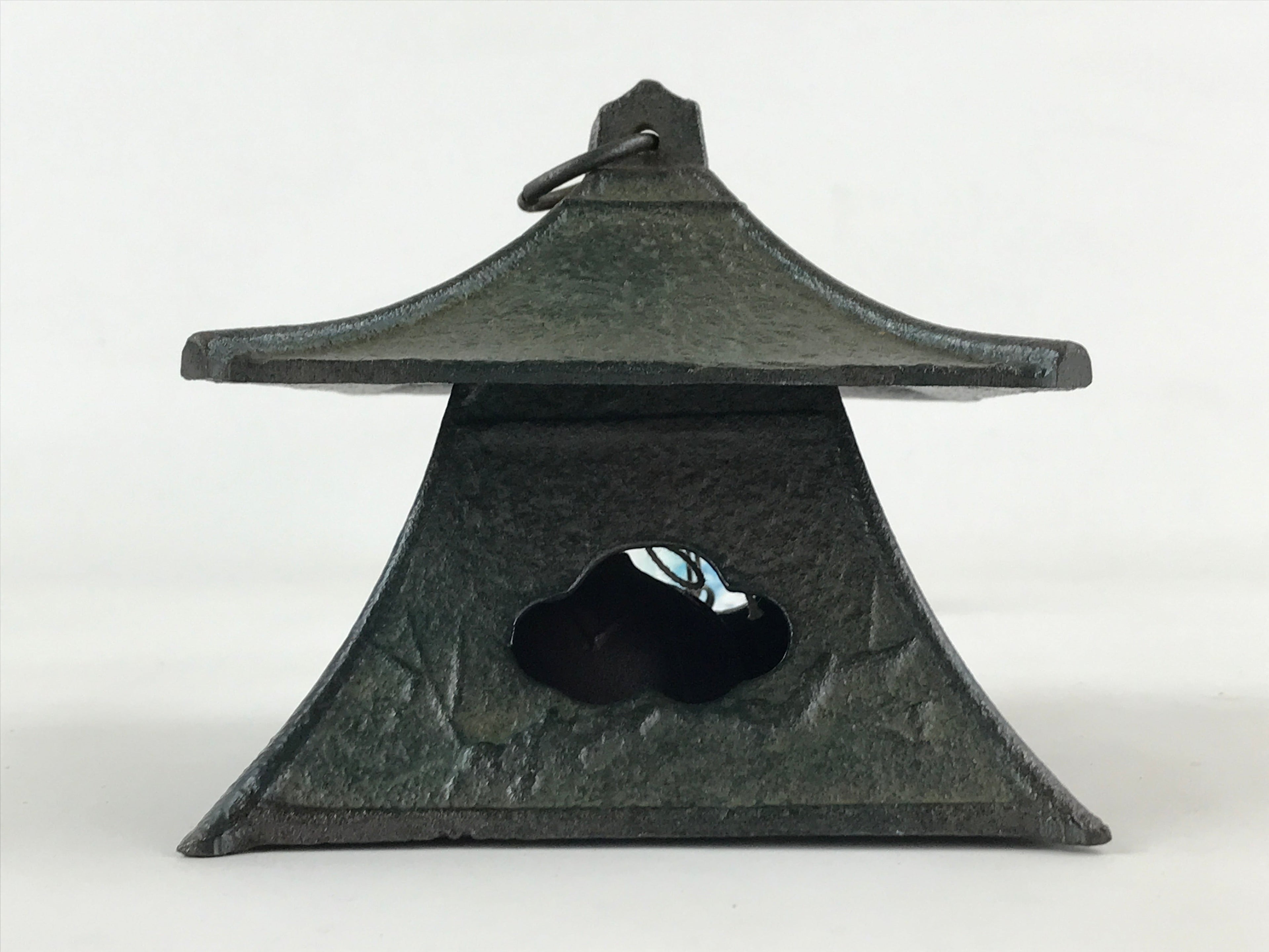 Japanese Iron Toro Lantern Furin Wind Chime Tetsurin Temple Pine Black DR483