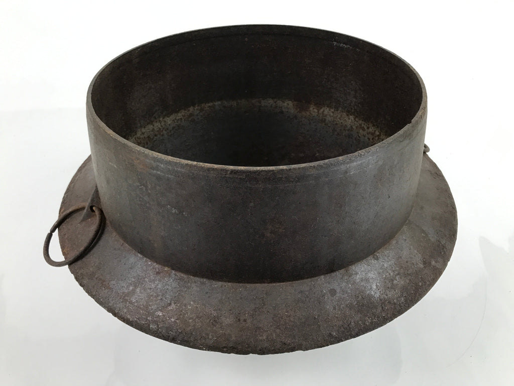 Japanese Iron Traditional Kama Rice Cooker Vtg Kamado Stove Pot Wood Lid T118