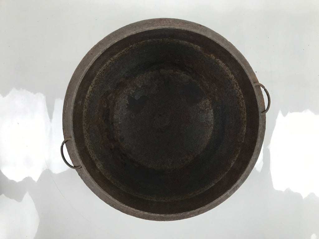 Japanese Iron Traditional Kama Rice Cooker Vtg Kamado Stove Pot Wood Lid T118