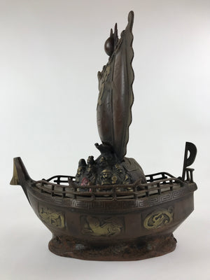 Japanese Iron Treasure Ship 7 Lucky Gods Vtg Good Fortune Happiness BD892