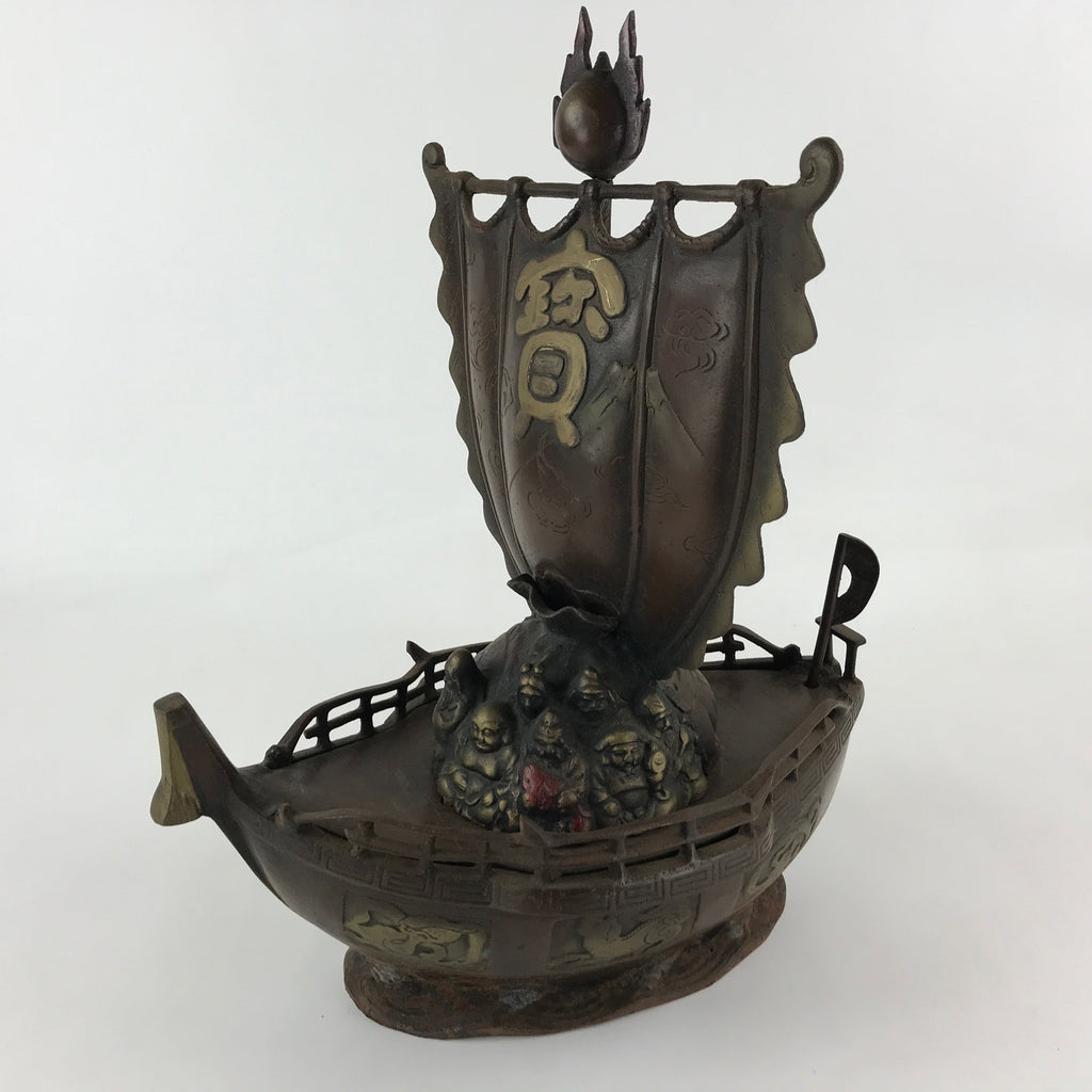 Japanese Iron Treasure Ship 7 Lucky Gods Vtg Good Fortune Happiness BD892
