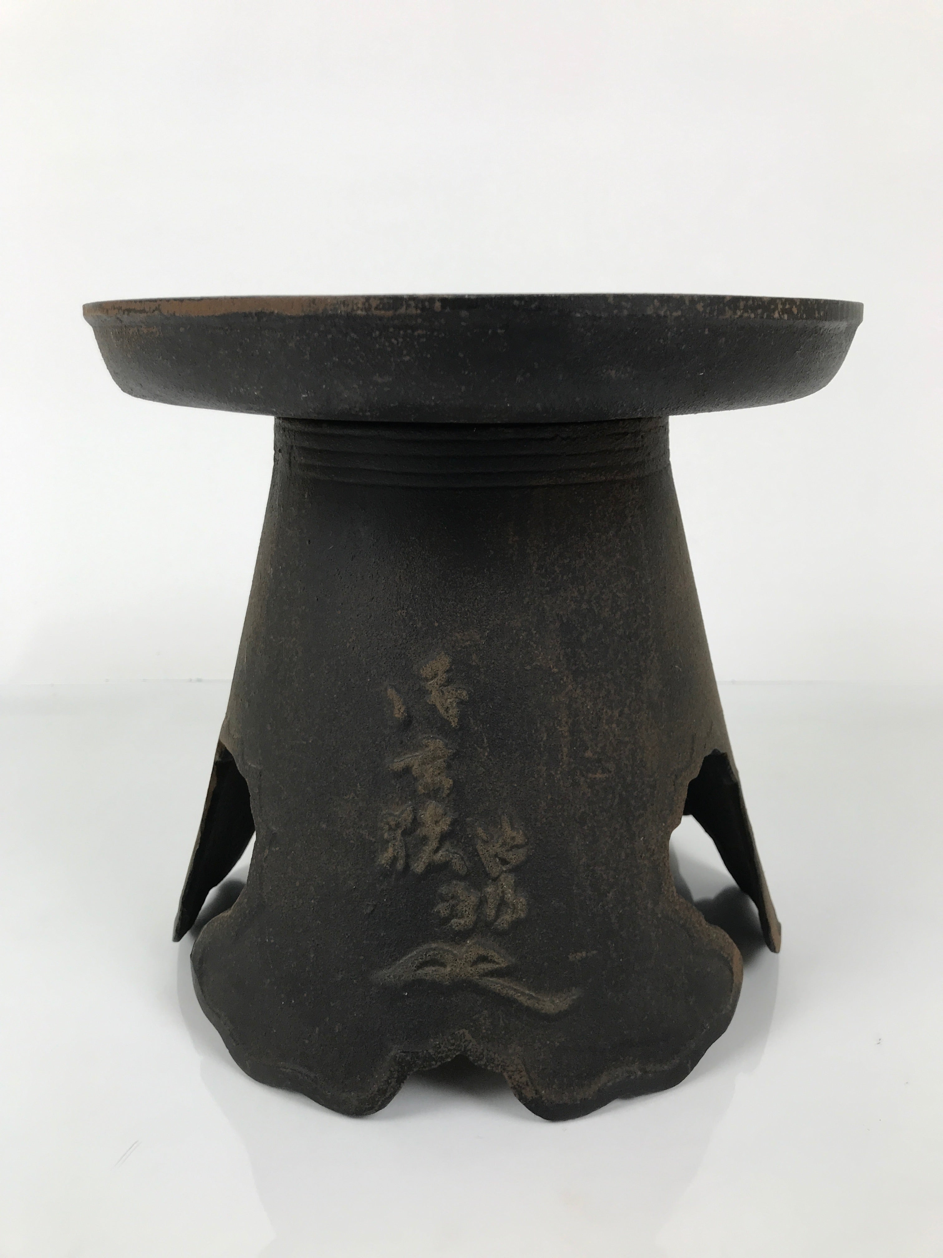 Japanese Iron Usubata Flower Vase Ikenobo Ikebana Arrangement 2pc Kabin UB62
