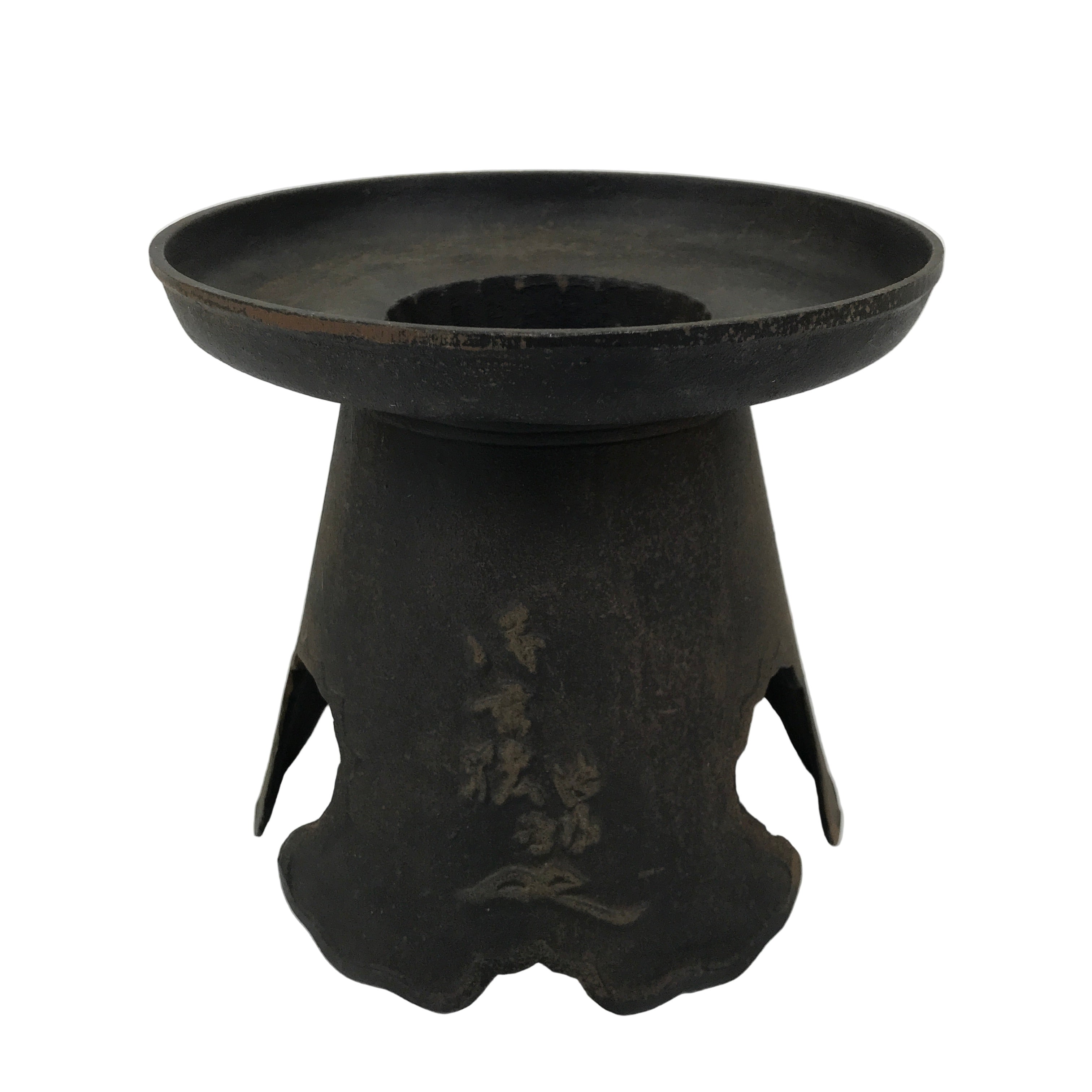 Japanese Iron Usubata Flower Vase Ikenobo Ikebana Arrangement 2pc Kabin UB62