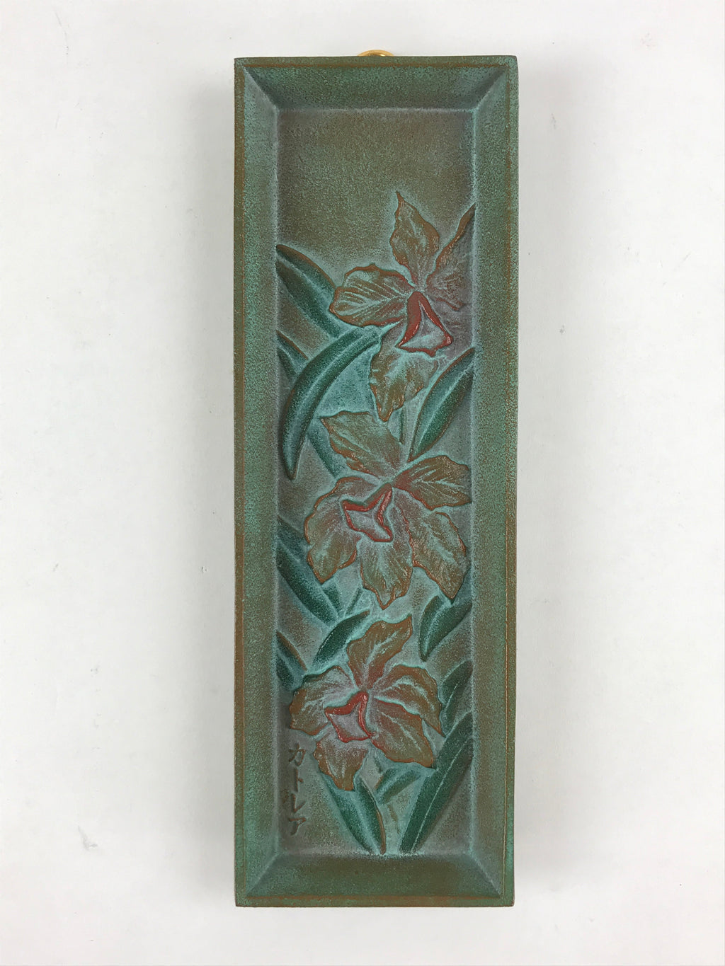 Japanese Iron Wall Hanging Ornament Display Cattleya Flower Shiro Nakano JK543