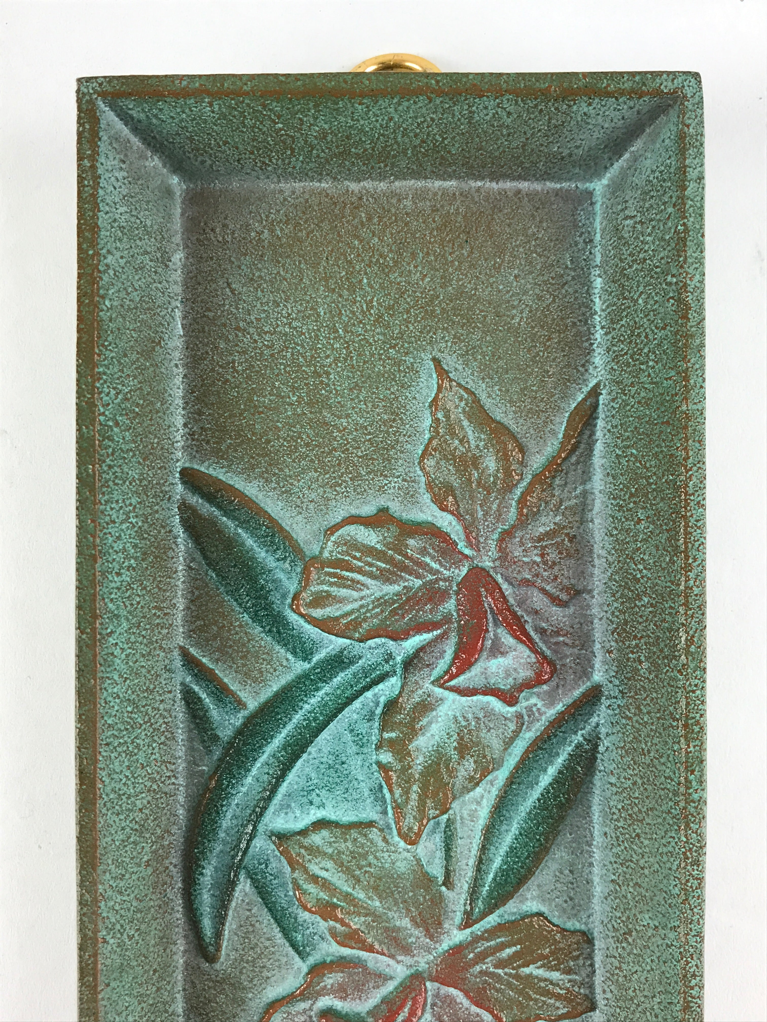 Japanese Iron Wall Hanging Ornament Display Cattleya Flower Shiro Nakano JK543