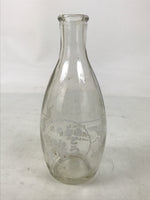 Japanese Itou Tsuru Brand Glass Sake Bottle Tokkuri Vtg Crane Pine Tree TS821