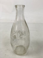 Japanese Itou Tsuru Brand Glass Sake Bottle Tokkuri Vtg Crane Pine Tree TS821