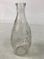 Japanese Itou Tsuru Brand Glass Sake Bottle Tokkuri Vtg Crane Pine Tree TS821