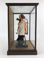 Japanese Iwato Kagura Tengu Doll Glass Case Display Vtg Ningyo Figurine BD900