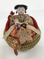 Japanese Izumeko Basket Baby Doll Vtg Yamagata Traditional Craft Ningyo BD987