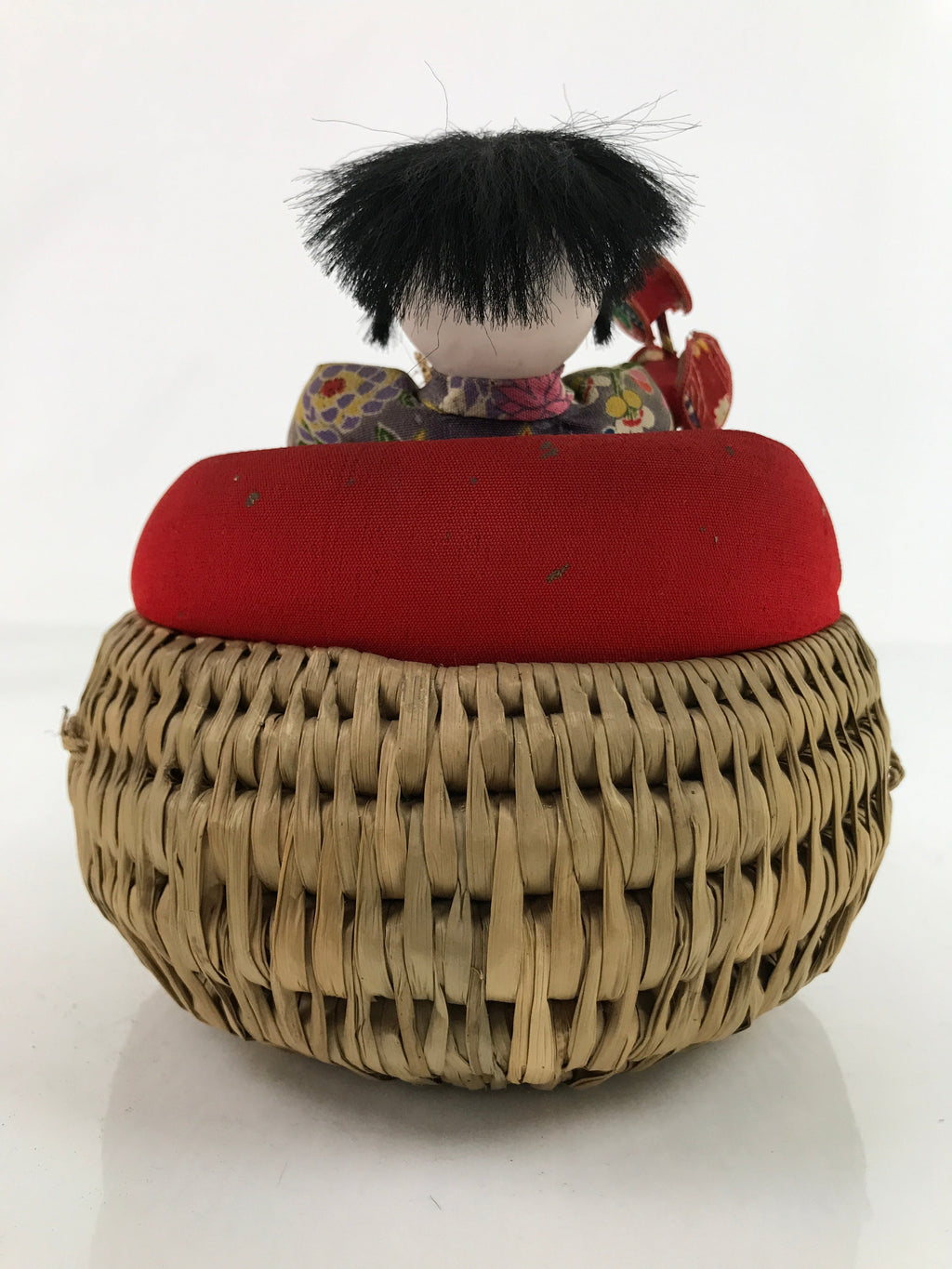 Japanese Izumeko Basket Baby Doll Vtg Yamagata Traditional Craft Ningyo BD987