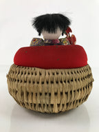 Japanese Izumeko Basket Baby Doll Vtg Yamagata Traditional Craft Ningyo BD987