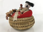 Japanese Izumeko Basket Baby Doll Vtg Yamagata Traditional Craft Ningyo BD987