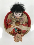Japanese Izumeko Basket Baby Doll Vtg Yamagata Traditional Craft Ningyo BD987