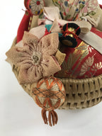 Japanese Izumeko Basket Baby Doll Vtg Yamagata Traditional Craft Ningyo BD987
