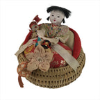 Japanese Izumeko Basket Baby Doll Vtg Yamagata Traditional Craft Ningyo BD987