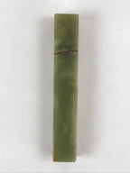 Japanese Jade Green Stone Paperweight Vtg Calligraphy Shodo Hisui Bunchin JK544