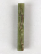 Japanese Jade Green Stone Paperweight Vtg Calligraphy Shodo Hisui Bunchin JK544
