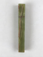 Japanese Jade Green Stone Paperweight Vtg Calligraphy Shodo Hisui Bunchin JK544
