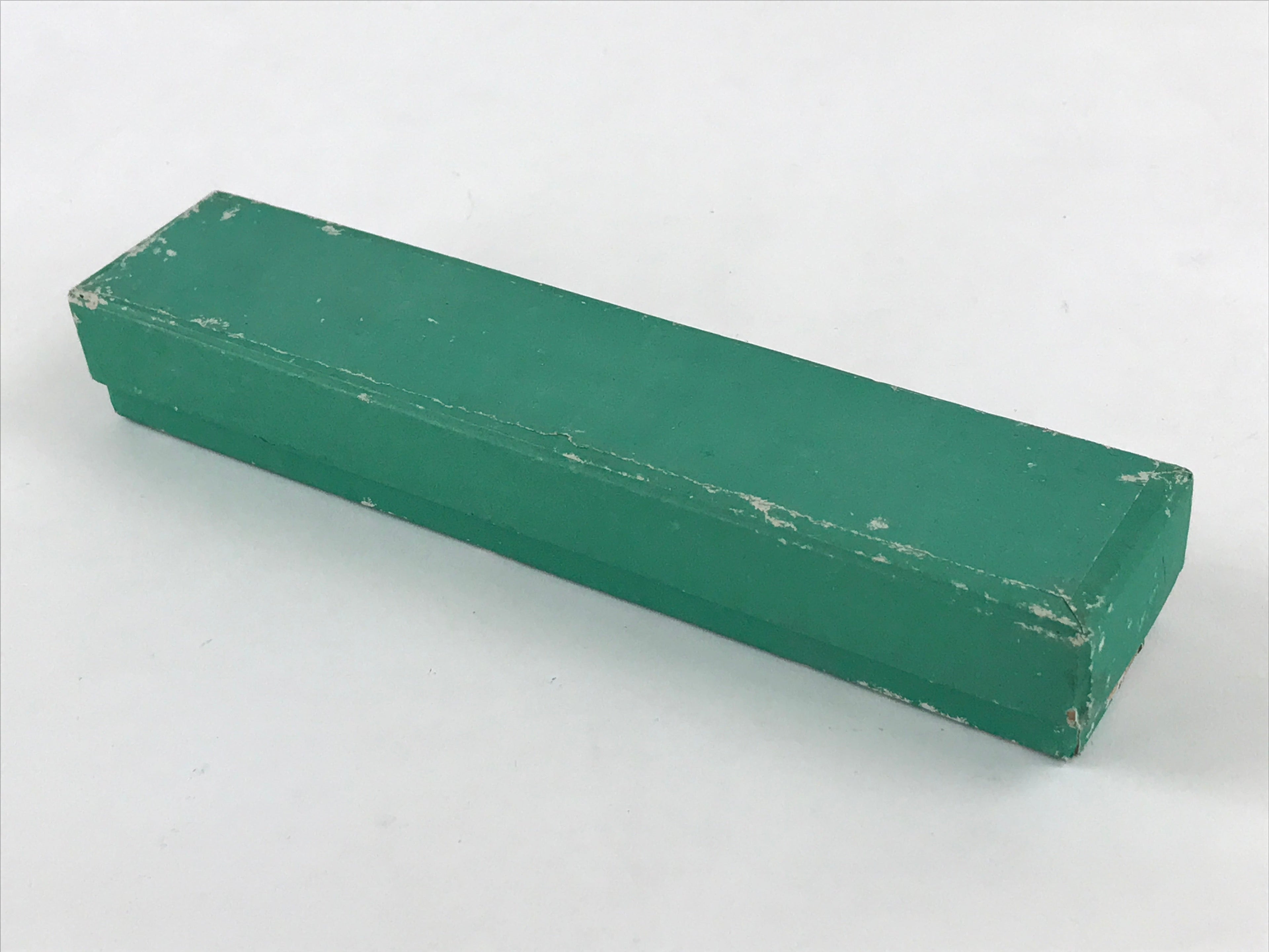 Japanese Jade Green Stone Paperweight Vtg Calligraphy Shodo Hisui Bunchin JK544